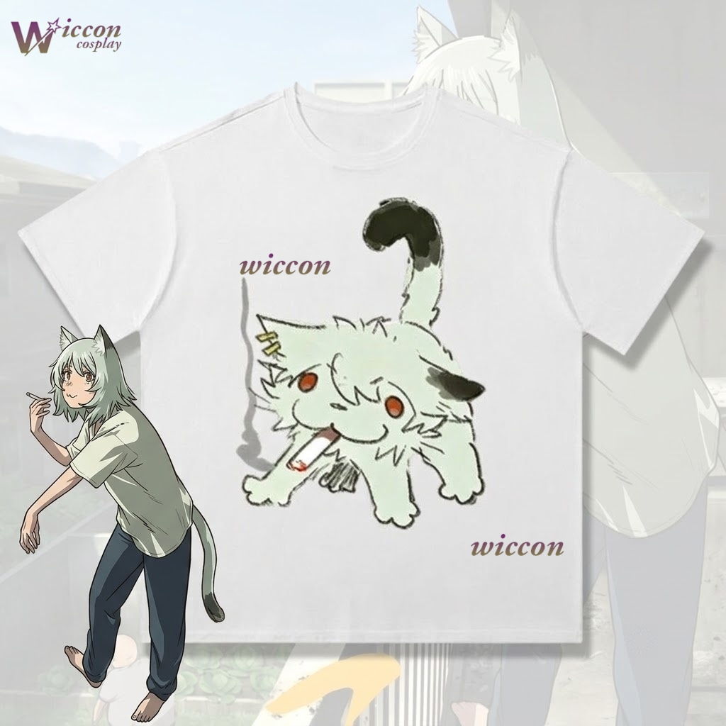 Anime Merchandise T Shirt - YesOk Chainsmoker Kedi Yaniko Satou Sevimli
