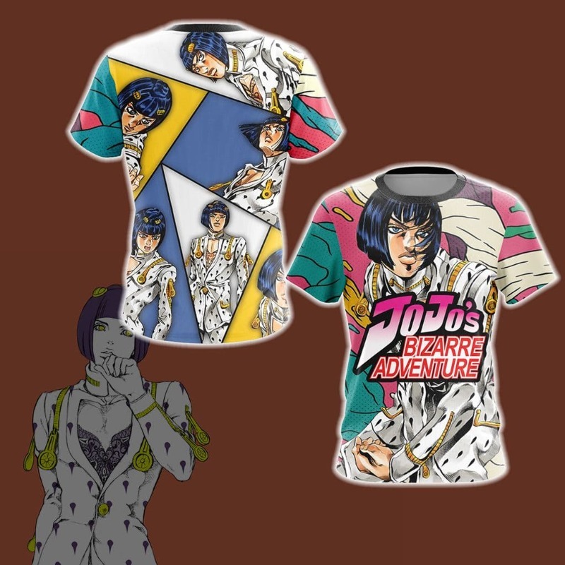 Anime Merchandise T Shirt - 2026 Yeni JOJO Altın Rüzgar Bruno