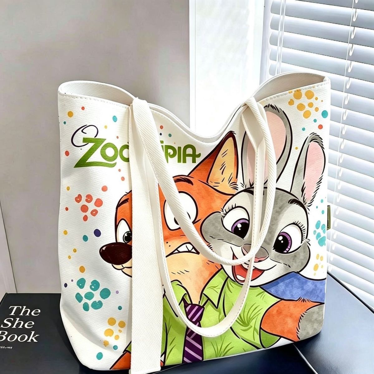 Anime Merchandise Bag - Zootopia Karikatür Kanvas Tote Çanta Büyük